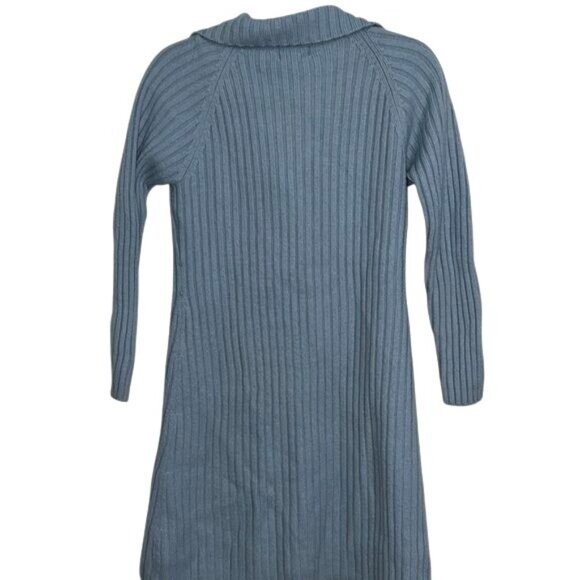 Old Navy Collection Light Blue Ribbed Button-Down Cardigan Sweater Dress M - Picture 4 of 5